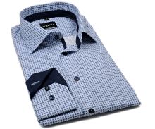 Venti Modern Fit – košile s modrými kolečky, tmavomodrým vnitřním límcem a manžetou (1)
