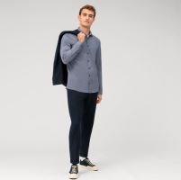 Olymp Level Five 24/Seven Jersey – luxusní tmavomodrá elastická košile s bílými kosočtverečky (4)