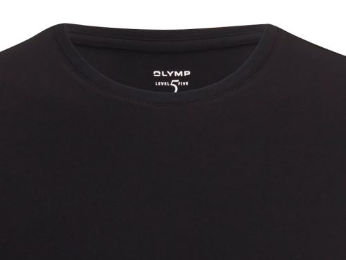 Čierne elastické body fit tričko Olymp Level Five s krátkym rukávom – okrúhly výstrih