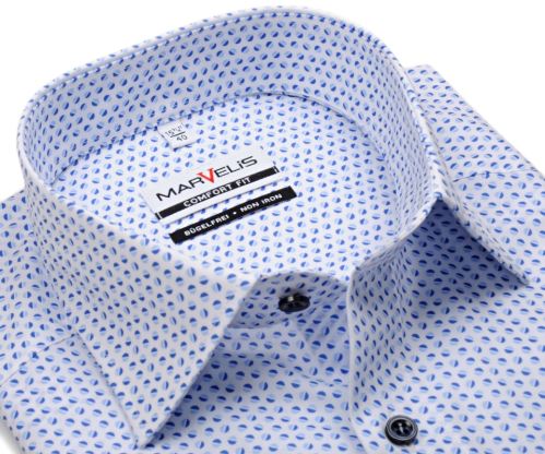 Marvelis Comfort Fit – košile s modrými půlkroužky - krátký rukáv