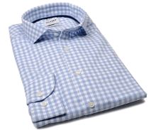 Olymp Level Five - košeľa so svetlomodrým károm - Garment Washed (1)