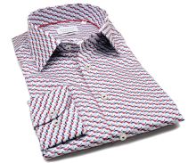Eterna Modern Fit Twill – košeľa s červeno-modrými trojúholníčkami - prodloužený rukáv (1)