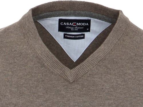 Bavlnený pulóver Casa Moda – sivo-hnedý