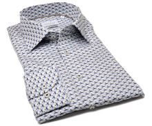 Eterna Modern Fit Twill – košile s modro-béžovými trojúhelníčky - extra prodloužený rukáv (1)