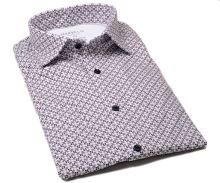 Marvelis Body Fit Jersey – elastická košile s tmavým červeno-modrým mozaikovým vzorem (1)
