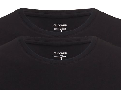 Černé elastické body fit tričko Olymp Level Five s krátkým rukávem - kulatý výstřih - výhodné balení 2 ks