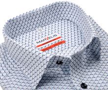 Marvelis Modern Fit – bílá košile s modro-zeleným kruhovým vzorem - prodloužený rukáv