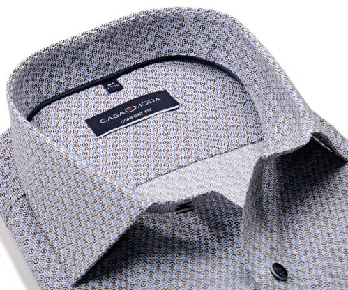 Casa Moda Comfort Fit Premium – košile s modro-béžovými kroužky - extra prodloužený rukáv