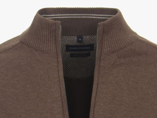 Bavlnený rozopínajúci pulóver Casa Moda – hnedý