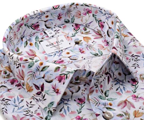 Marvelis Modern Fit – designová košile s výrazným květinovým vzorem - prodloužený rukáv Marvelis Modern Fit – designová košile s výrazným květinovým vzorem - prodloužený rukáv