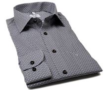 Marvelis Modern Fit - košeľa s modro-béžovým mozaikovým vzorom (1)