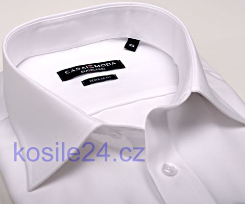 Biela pánska košeľa Casa Moda Comfort Fit Chambray - krátky rukáv
