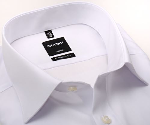 Olymp Luxor Modern Fit - bílá košile bez kapsičky