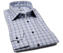 Marvelis Comfort Fit Twill - košeľa s modro-hnedým károm (1)