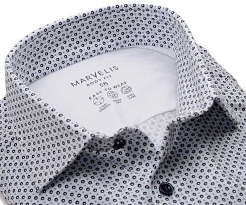 Marvelis Body Fit Jersey – elastická košeľa s tmavomodrými krúžkami