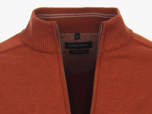 Bavlnený rozopínajúci pulóver Casa Moda – oranžový