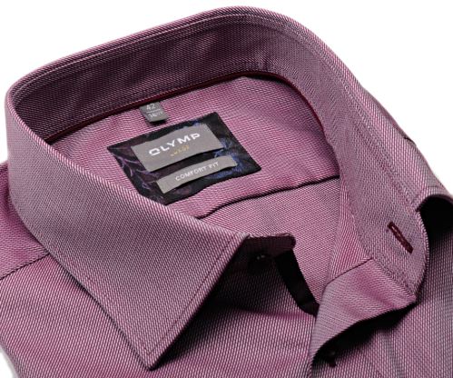 Olymp Comfort Fit Twill – fialová košeľa s diagonálnou štruktúrou - predĺžený rukáv