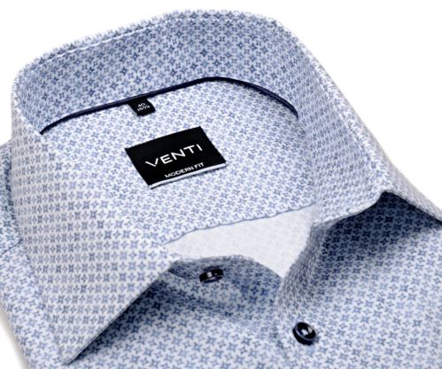 Venti Modern Fit – košeľa s mozaikou modrých ornamentov Venti Modern Fit – košeľa s mozaikou modrých ornamentov