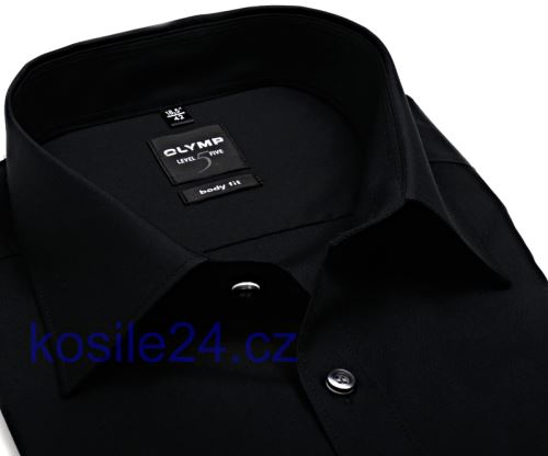 Olymp Level Five – černá košile - krátký rukáv
