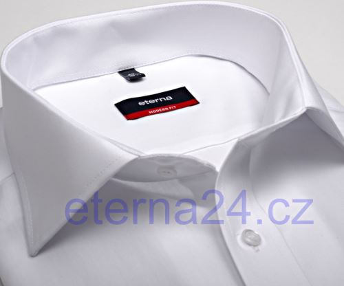 Eterna Modern Fit Uni Popeline - biela košeľa bez vrecka