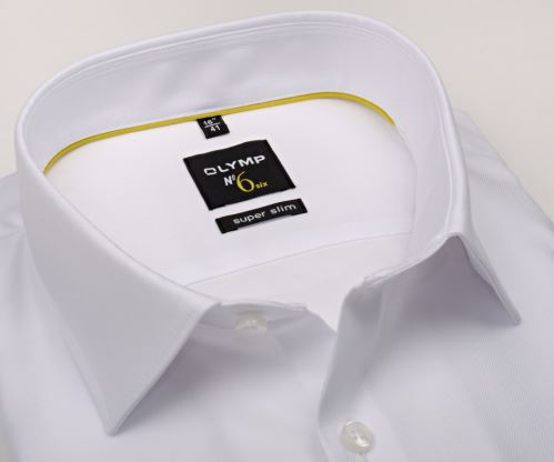 Olymp Super Slim Twill – luxusná nepriehľadná biela košeľa s diagonálnou štruktúrou