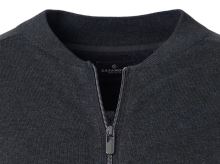 Bavlněný svetr na zip s krátkým stojáčkem Casa Moda – antracitový