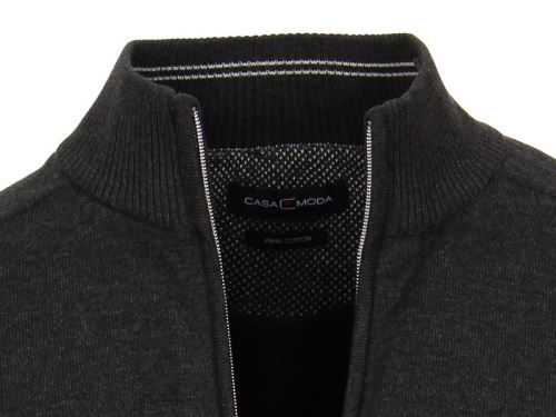 Bavlnený rozopínajúci pulóver Casa Moda – antracitový