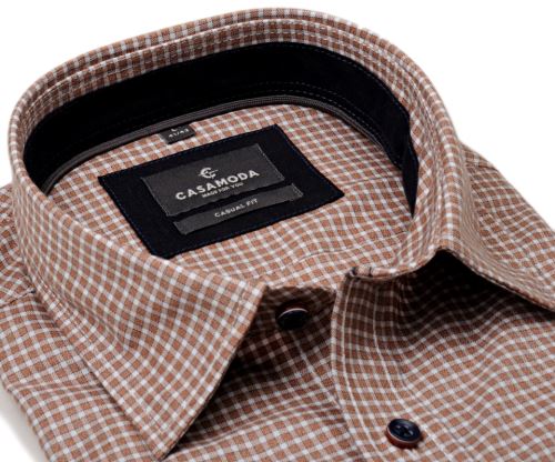 Casa Moda Casual Fit Premium – košile s malým béžovým kárem