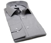 Venti Comfort Fit Twill – luxusná sivo-strieborná košeľa - extra predĺžený rukáv (1)
