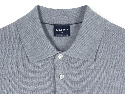 Merino svetřík s límečkem Olymp - šedo-stříbrný Merino svetřík s límečkem Olymp - šedo-stříbrný