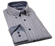 Casa Moda Casual Fit  – voľnočasová košeľa s farebnými šestiúholníkmi - extra predĺžený rukáv (1)