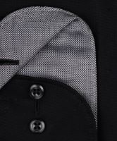 Olymp Modern Fit Natural Stretch – čierna košeľa so sivým vnútorným golierom a manžetou (2)