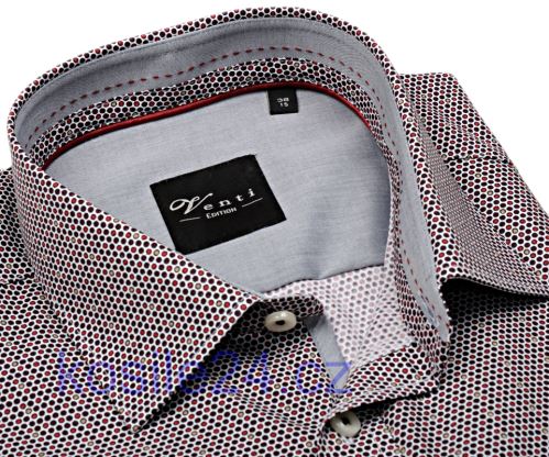 Venti Slim Fit – košeľa s farebnými krúžkami a sivým vnútorným golierom, manžetou a légou
