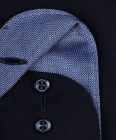 Olymp Modern Fit Natural Stretch – tmavomodrá košile s modrým vnitřním límcem a manžetou (2)