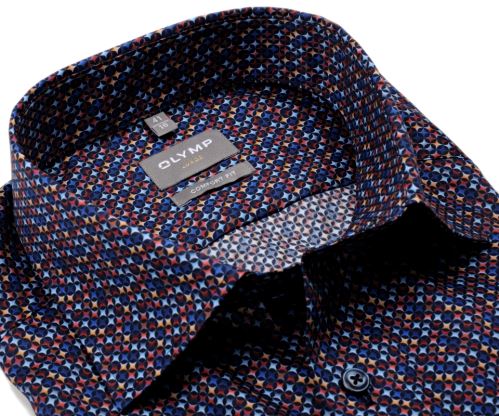 Olymp Comfort Fit – košile s barevným hvězdičkovým vzorem