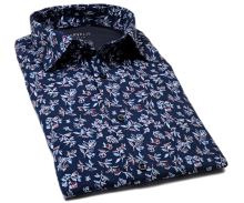 Marvelis Body Fit Jersey – elastická dizajnová tmavomodrá košeľa s florálnym vzorom (1)