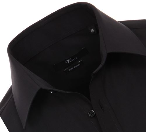 Venti Body Stretch – čierna košeľa s rozdeľovacím stehom