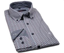 Casa Moda Casual Fit  – voľnočasová košeľa s červeno-modrými šestiúholníkmi (1)