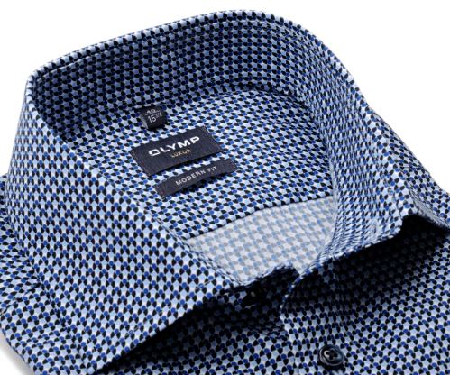Olymp Modern Fit – košeľa s modrým vzorom krúžkov