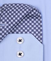 Eterna Comfort Fit – světle modrá košile s modro-bílým vnitřním límcem a manžetou - extra prodloužený rukáv (2)