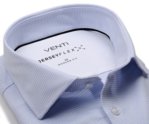Venti Modern Fit Jersey Flex – luxusná košeľa so svetlomodrým vzorom