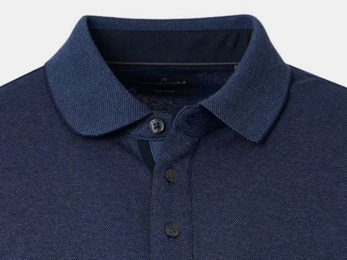 Polo tričko Casa Moda s límečkem a dlouhým rukávem – modré
