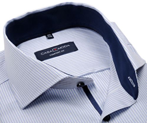 Casa Moda Comfort Fit Premium – košeľa so svetlomodrým votkaným prúžkom a vnútorným golierom