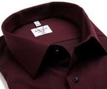 Marvelis Modern Fit – tmavě červená košile s vetkaným vzorem - prodloužený rukáv