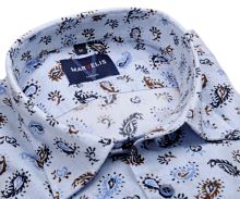 Marvelis Casual – svetlomodrá košeľa s modro-hnedým vzorom paisley