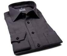 Marvelis Modern Fit – hnedo-modrá košeľa s votkaným vzorom (1)