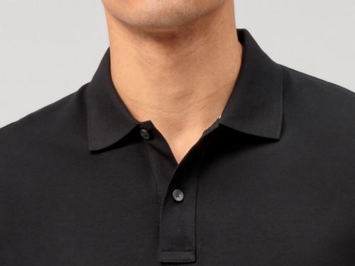 Polo pique tričko Olymp - černé tričko s límečkem